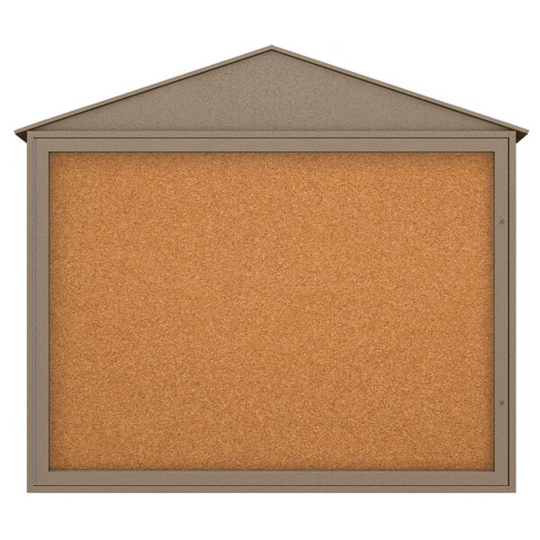 United Visual Products Indoor Enclosed Combo Board, 72"x36", Bronze Frame/Grey & Cobalt UVCB7236BZ-GREY-COBACC - main